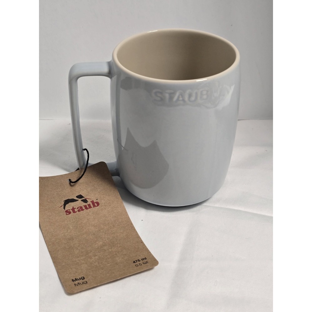 Staub Ceramic   Baby Blue 16oz STACKABLE Mug NWT